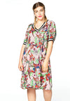 Dress v-neck FLORA - pink - #2