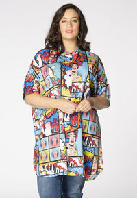 Tunic-blouse wide POP ART - multi - #2