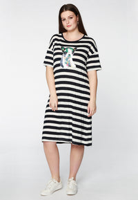 Tunic wide dog STRIPE - white - #1