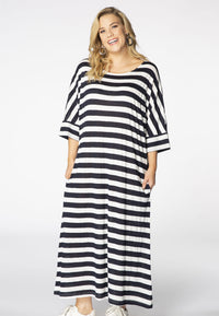 Dress wide STRIPE - white - #2
