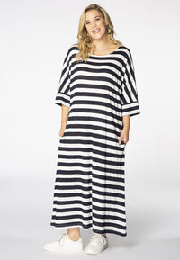 Dress wide STRIPE - white - #1