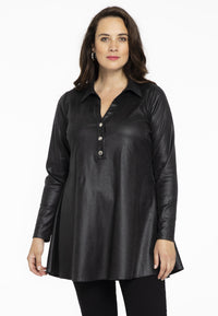 Tunic wide bottom FAKE SUEDE - black - #2