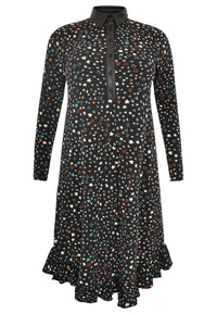 Blouse-dress frilled STARLIGHT - black - #4