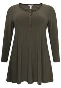 Tunic wide bottom buttoned DOLCE - green - #4