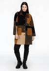 Blouse-jacket suede patchwork - brown - #1