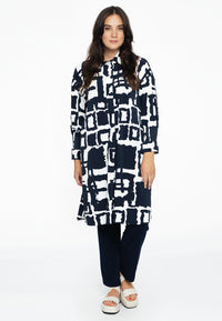 Tunic smock sleeve ABSTRACT - blue - #2