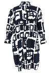 Tunic smock sleeve ABSTRACT - blue - #4