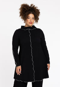 Tunic wide bottom CRINCLE - black - #2