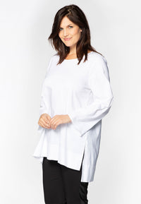 Shirt COTTON stretch slits - white - #2