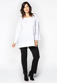 Shirt COTTON stretch slits - white - #1
