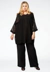 Jacket viscose stripe - black - #1