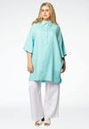 Blouse polo LINEN - blue - #1