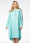 Dress beaded neck LINEN - blue - #2