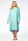 Dress beaded neck LINEN - blue - #1
