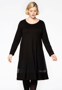 Dress a-symmetric frill - black - #2
