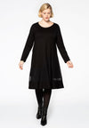 Dress a-symmetric frill - black - #1