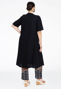 Dress A-line LINEN - black - #3