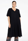Dress A-line LINEN - black - #2