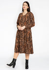 Dress with zipper BOA - brown