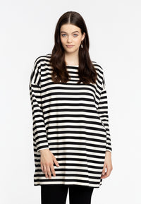 Tunic wide STRIPE - black - #1