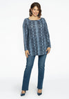 Tunic flare boat neck SNAKE - blue - #1