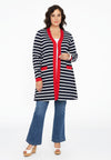 Cardigan red pockets BRETON - blue - #1