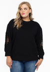 Sweatshirt lace sleeves - black - #2