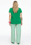 Trousers wide leg STRIPY - green
