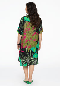Dress grandad collar SPLITLEAVE - green - #2
