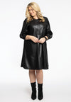 Dress Puff Sleeve FAUX - black