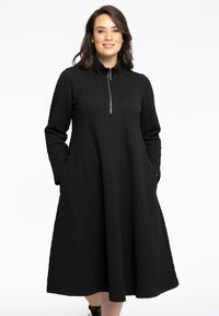 Dress Zipped Collar COZY - black - #2