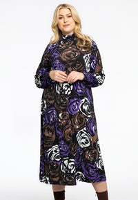 Dress smocked neck ROSY - black - #1