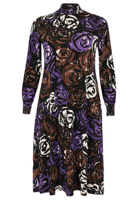 Dress smocked neck ROSY - black - #4