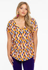Tunic V-neck HARLEQUIN - orange - #1