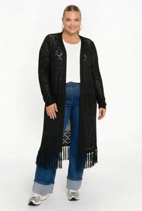 Cardigan long knit - black - #1