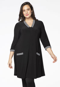 Dress DOLCE stripe rib binding - black - #1
