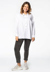 Blouse A-line polo neck - white - #1