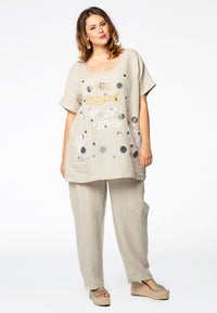 Trousers drawstring LINEN - green - #2