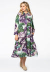 Dress-blouse frill LEAVES - multi - #1