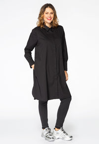 Blouse long COTTON STRETCH - black - #1