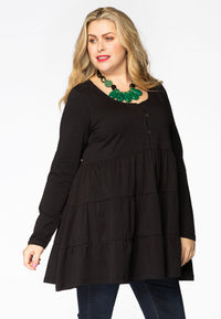 Tunic frilled ORGANIC COTTON - black - #2