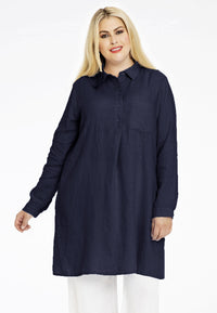 Blouse-dress LINEN - blue - #2