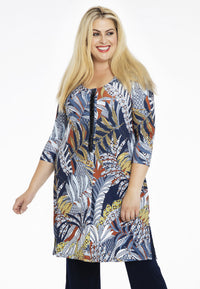 Tunic beaded placket BATIK - blue - #2