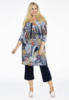Tunic beaded placket BATIK - blue - #1