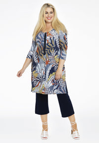 Tunic beaded placket BATIK - blue - #1