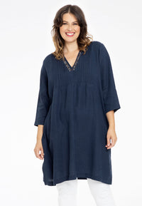 Tunic pintucks LINEN - blue - #2