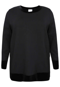 Sweatshirt velours cuffs - black - #4