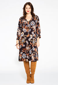Dress with lace-up AMBIANCE - black - #1