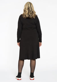 Dress with turtle neck COTTON - black - #3