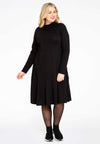 Dress with turtle neck COTTON - black - #2